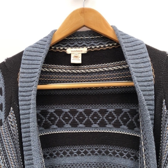SUNDANCE four corners southwest drape front open cardigan petite XS - Picture 4 of 11